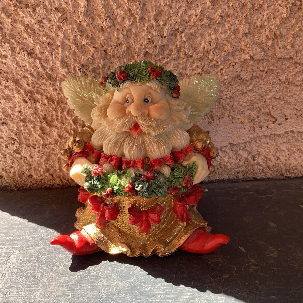 Glittery Santa Claus Christmas Figurine Holiday Decor